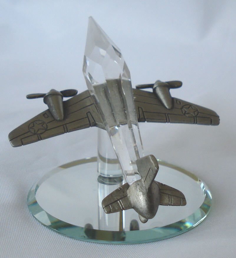 Crystal And Pewter Airplane - Crystal Jet - Pewter Jet