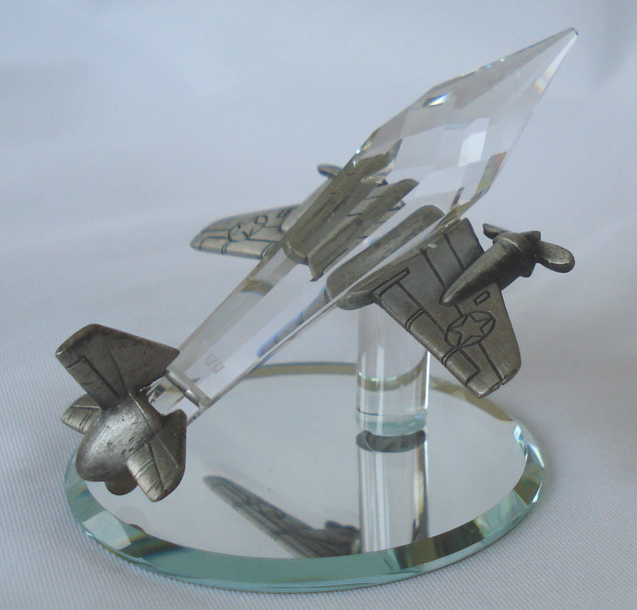 Crystal And Pewter Airplane - Crystal Jet - Pewter Jet
