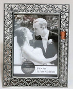 Load image into Gallery viewer, Jewish Wedding Picture Frame - Jewish Engagement Gift - 5x7 Picture Frame - Holds Shards From Jewish Wedding Ceremony
