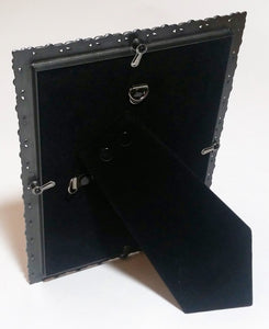Pewter Color Bejeweled Jewish Wedding Picture Frame - Jewish Engagement Gift - Chuppah - Holds Shards From Jewish Wedding Ceremony