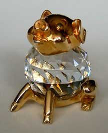 Crystal Pig Figurine - Sitting Pig miniature - Pig Collector