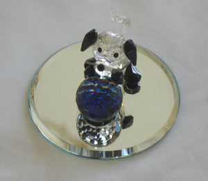 Crystal Puppy With Ball Handcrafted Using Swarovski Crystal - Dog Miniature