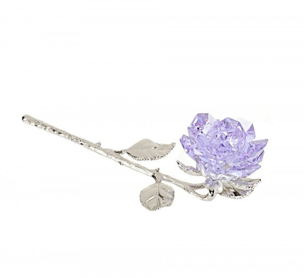 Purple Rose Made with Swarovski Crystal