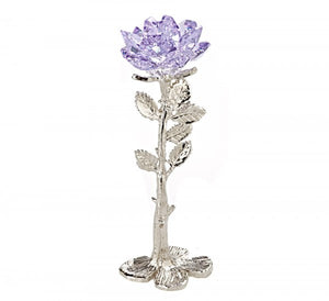 Standing Purple Rose Handcrafted By the Artisans At Bjcrystalgifts Using Swarovski Crystal