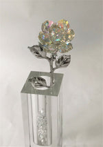Load image into Gallery viewer, Aurora Borealis Rose In Crystal Vase
