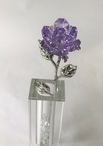 Load image into Gallery viewer, Purple Crystal Rose Handcrafted By Bjcrystalgifts Using Swarovski Crystals In A Crystal Vase
