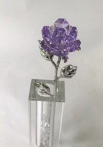 Purple Crystal Rose Handcrafted By Bjcrystalgifts Using Swarovski Crystals In A Crystal Vase