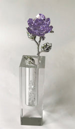 Load image into Gallery viewer, Purple Crystal Rose Handcrafted By Bjcrystalgifts Using Swarovski Crystals In A Crystal Vase
