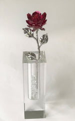 Load image into Gallery viewer, Red Crystal Rose Handcrafted By Bjcrystalgifts Using Swarovski Crystals In A Crystal Vase
