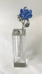 Load image into Gallery viewer, Blue Rose In Crystal Vase
