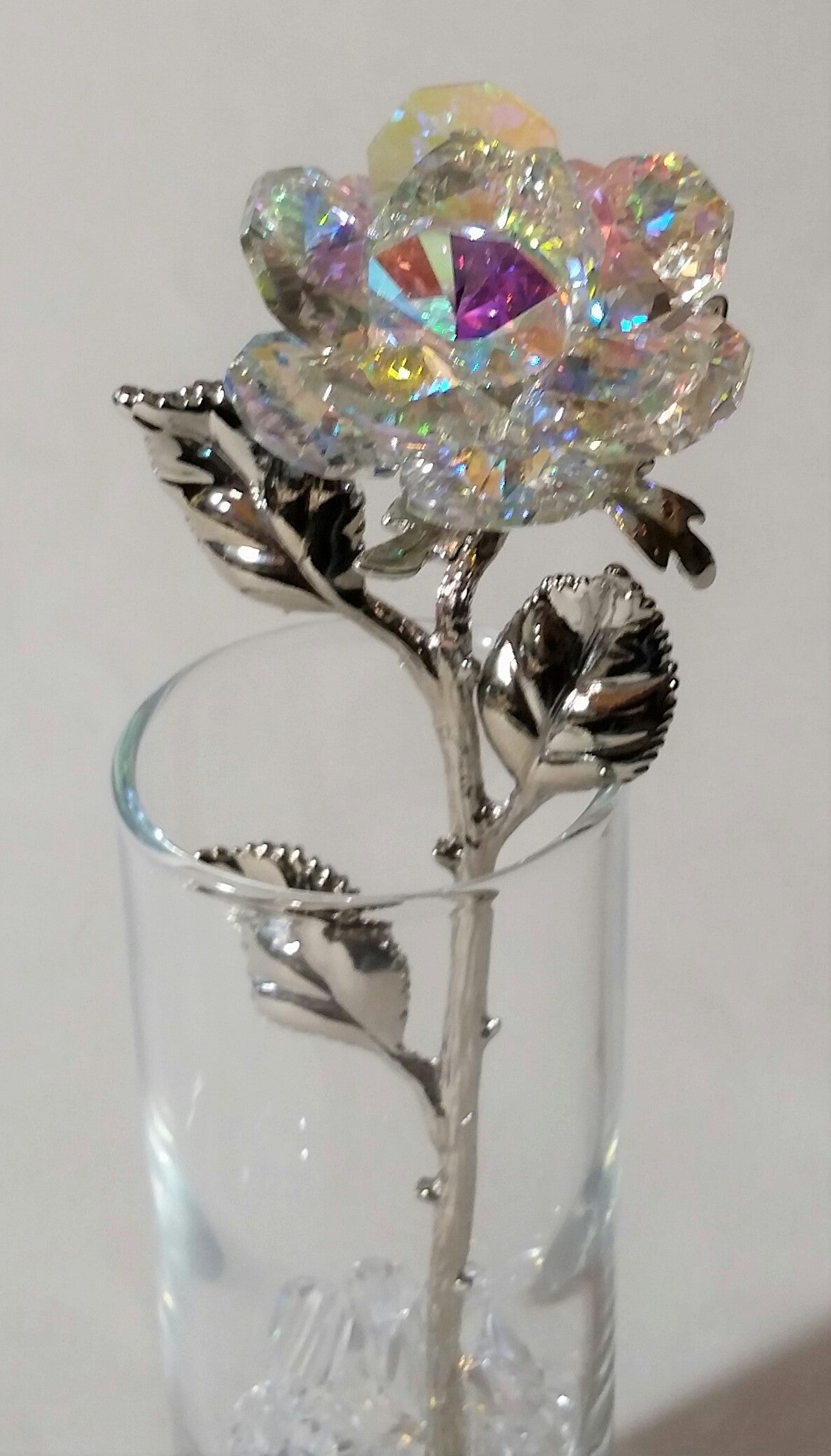 AB Crystal Rose Made with Swarovski Crystal in Vase – Bjcrystals