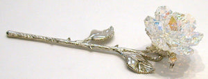 Crystal Rose Lying Ab - Handcrafted Using Swarovski Crystal - Ab Rose