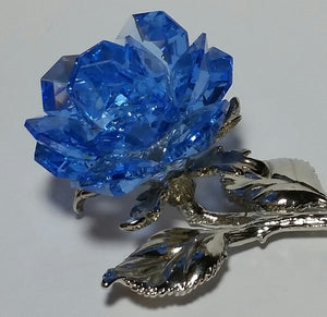 Crystal Blue Rose Handcrafted By Bjcrystalgifts Using Swarovski Crystal