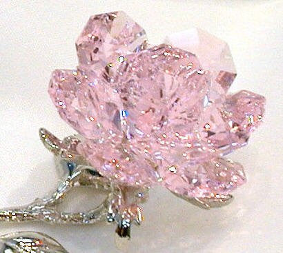 Pink Crystal Rose Handcrafted By Bjcrystalgifts Using Swarovski Crystal - Crystal Rose Figurine
