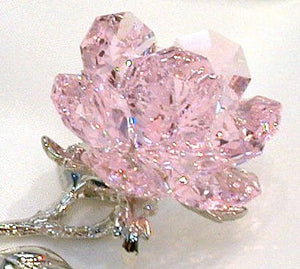 Pink Crystal Rose Handcrafted By Bjcrystalgifts Using Swarovski Crystal - Crystal Rose Figurine