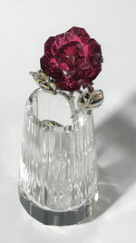 Load image into Gallery viewer, Sparkling Red Crystal Rose Hand Crafted By The Artisans At Bjcrystalgifts Using Swarovski Crystal
