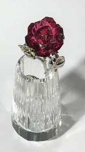 Sparkling Red Crystal Rose Hand Crafted By The Artisans At Bjcrystalgifts Using Swarovski Crystal