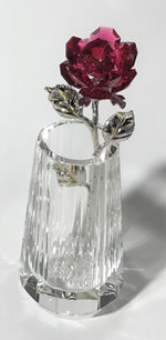 Load image into Gallery viewer, Sparkling Red Crystal Rose Hand Crafted By The Artisans At Bjcrystalgifts Using Swarovski Crystal
