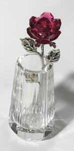 Sparkling Red Crystal Rose Hand Crafted By The Artisans At Bjcrystalgifts Using Swarovski Crystal