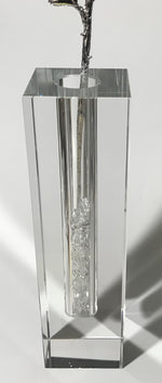 Load image into Gallery viewer, Sparkling Red Crystal Rose In Stunning 7 Inch Tall Crystal Vase - Red Crystal Flower
