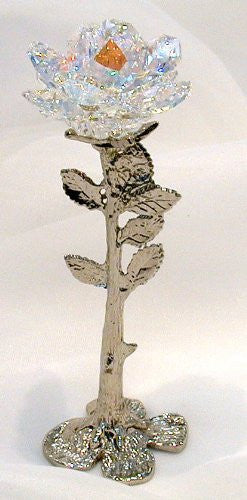 Crystal Rose Standing Ab Handcrafted Using Swarovski Crystal