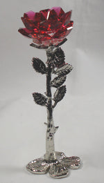 Load image into Gallery viewer, Red Crystal Rose Handcrafted By Bjcrystalgifts Using Swarovski Crystal - Crystal Rose Figurine
