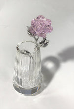 Load image into Gallery viewer, Pink Crystal Rose In Crystal Vase - Crystal Pink Flower In Crystal Vase - Rose Figurine
