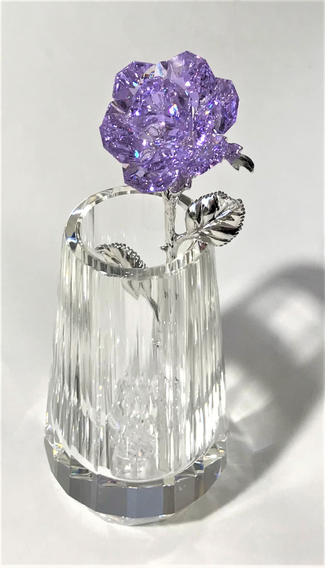 Purple Crystal Rose - Purple Crystal Flower - Rose Centerpiece – Bjcrystals