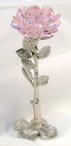 Pink Crystal Rose Made Using Swarovski Crystal