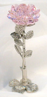 Load image into Gallery viewer, Pink Crystal Rose Made Using Swarovski Crystal
