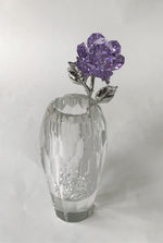Load image into Gallery viewer, Purple Crystal Rose Handcrafted By Bjcrystalgifts Using Swarovski Crystals In A Faceted Crystal Vase
