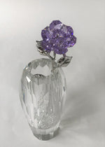 Load image into Gallery viewer, Purple Crystal Rose Handcrafted By Bjcrystalgifts Using Swarovski Crystals In A Faceted Crystal Vase
