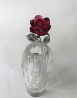 Load image into Gallery viewer, Red Crystal Rose Handcrafted By Bjcrystalgifts Using Swarovski Crystals In A Faceted Crystal Vase
