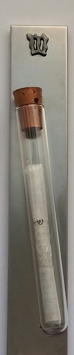 Load image into Gallery viewer, Stainless Steel Mezuzah Case for the Door with Kosher Mezuzah Scroll - Mezuzah for the Door
