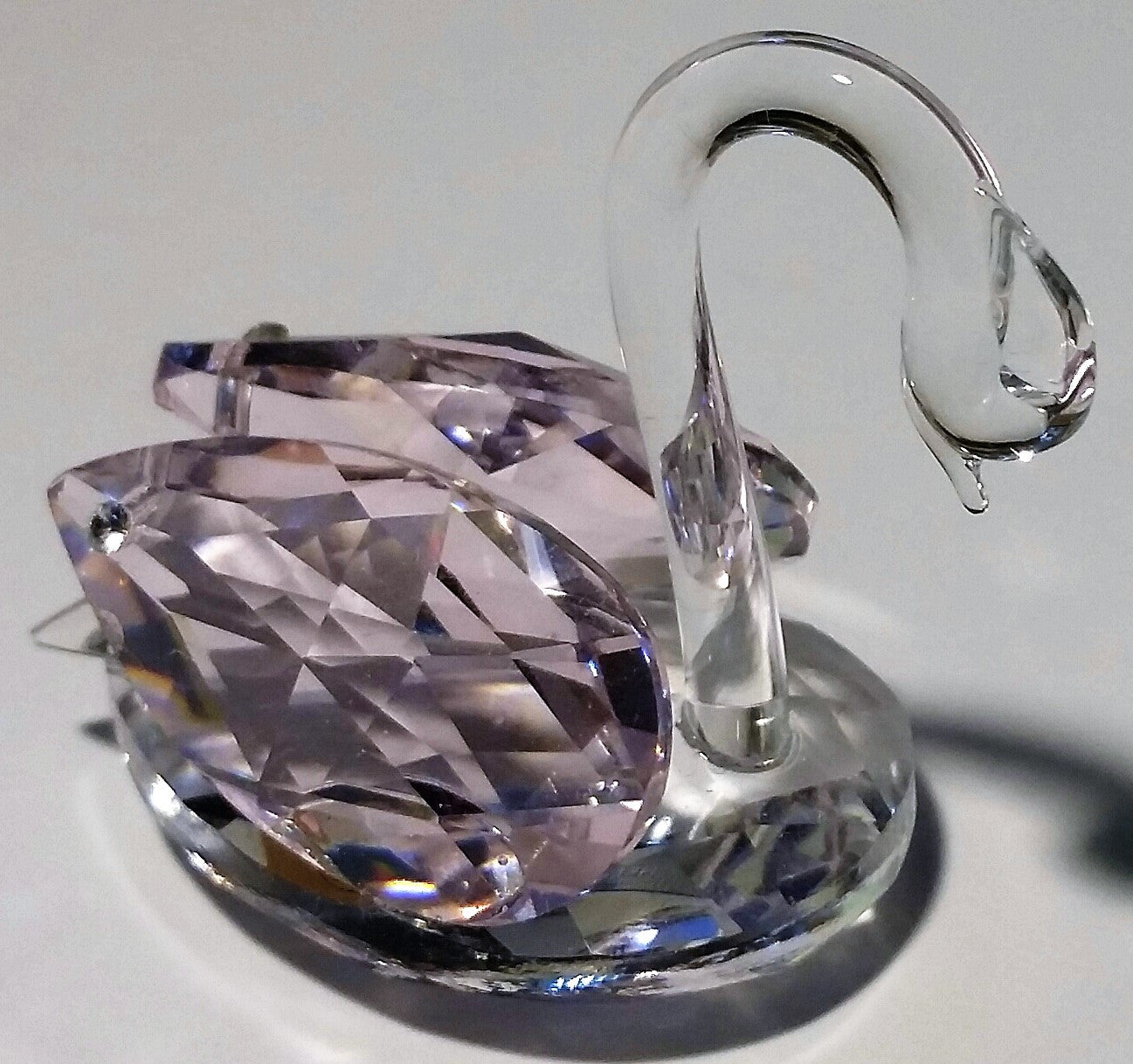 Crystal Swan With Pink Wings - Swan Miniature - Swan Collector