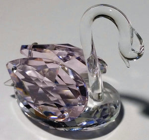 Crystal Swan With Pink Wings - Swan Miniature - Swan Collector