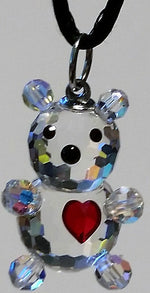 Load image into Gallery viewer, Crystal Teddy Bear With Red Heart Necklace
