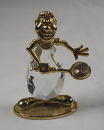 Load image into Gallery viewer, Crystal Tennis Player Figurine - Tennis Player Miniature Handcrafted With Swarovski Crystal
