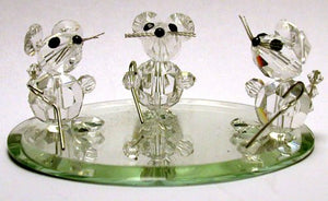 Crystal Three Blind Mice Figurine Handcrafted By Bjcrystals Using Swarovski Crystals