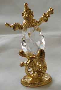 Crystal Unicycle Clown - Whimsical Clown - Clown Handcrafted By The Artisans At Bjcrystalgifts Using Swarovski Crystal