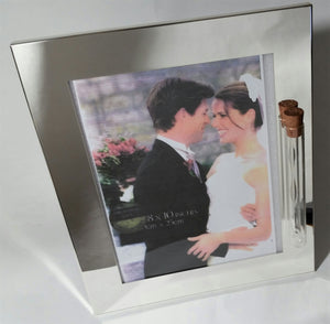 Wedding Picture Frame - Holds Shards from Jewish Wedding Ceremony Jewish Engagement - Holds 8x10 Photo - Jewish Wedding - Shiny Silver Color