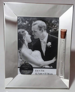 Jewish Wedding Picture Frame - Jewish Engagement Gift - Silver Plated Reflective - 5x7 Picture