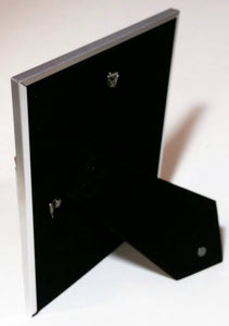 Jewish Wedding Picture Frame - Jewish Engagement Gift - 5x7 Picture - Brush Silver Color with Reflective Silvertone Trim