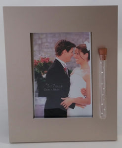 Jewish Wedding Picture Frame - Brush Silver - Jewish Engagement Gift