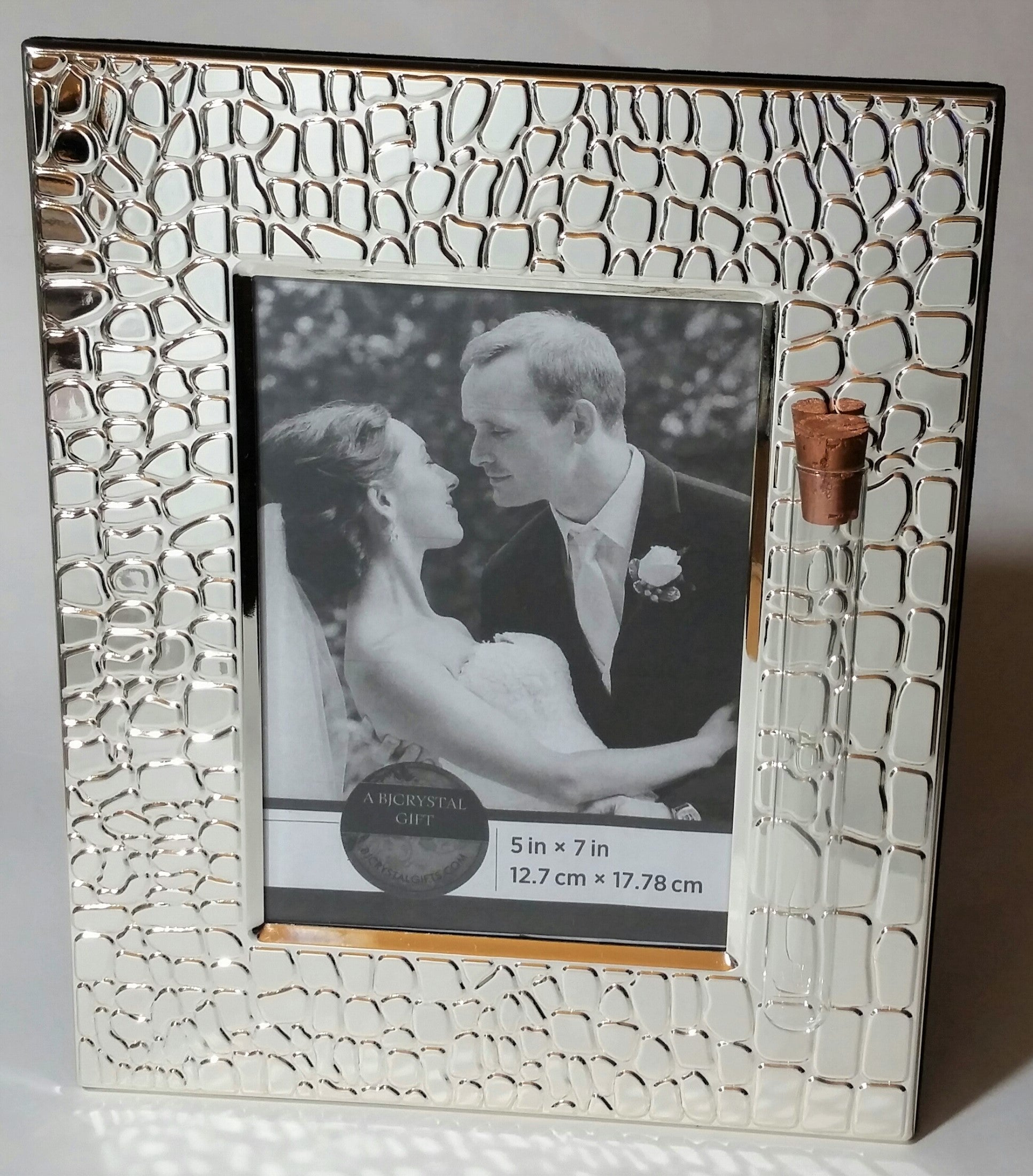 Jewish Wedding Picture Frame - Jewish Engagement Gift - 5x7 picture - Holds Shards From Chuppah