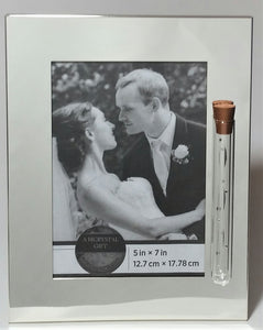 Jewish Wedding Picture Frame - Jewish Engagement Gift - Chuppah - Silver Plated Reflective
