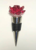 Load image into Gallery viewer, Red Crystal Rose Wine Stopper Handcrafted With Swarovski Crystals
