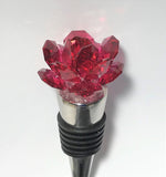 Load image into Gallery viewer, Red Crystal Rose Wine Stopper Handcrafted With Swarovski Crystals

