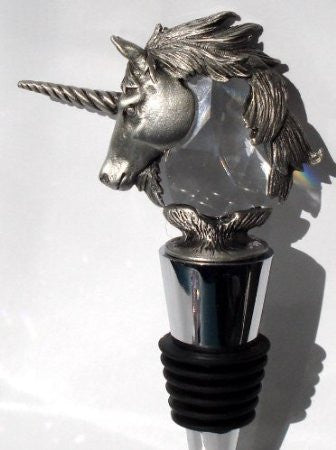 Crystal Unicorn Wine Stopper - Pewter Unicorn Wine Stopper - Stainless Steel Wine Stopper