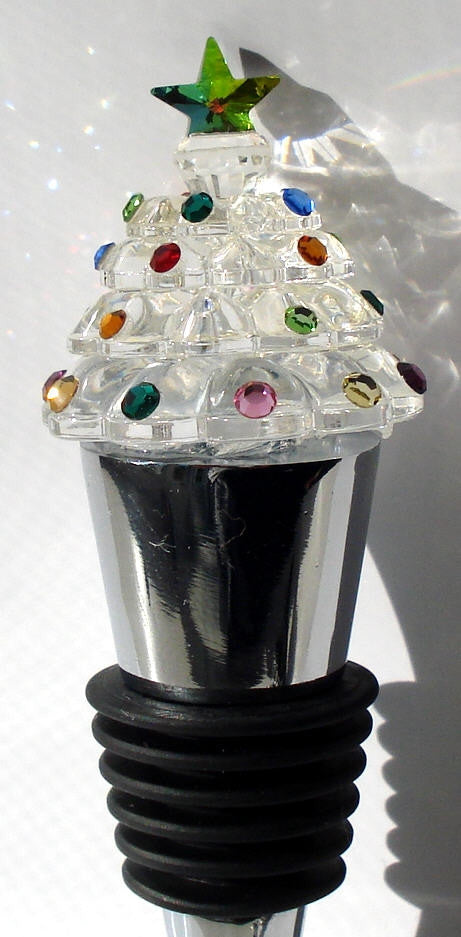 Crystal Christmas Tree Wine Stopper Hand Crafted By The Artisans At Bjcrystalgifts Using Swarovski Crystal